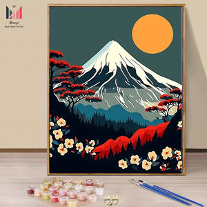 Peinture par numéros pour adultes débutants bricolage Kit de peinture acrylique mont Fuji et paysage <span class=keywords><strong>floral</strong></span> toile <span class=keywords><strong>Art</strong></span> pour la décoration de la chambre à la maison - Product Image 4
