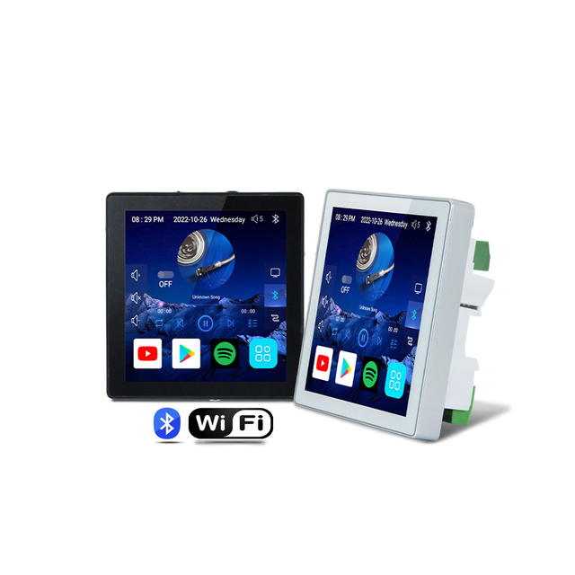 PW425V Multi Room Audio System 4 Inch 4*25W Touch Screen Voice Control Android 10 Smart Home Cinema Active WiFi Wall Amplifier