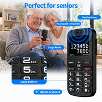 Téléphone senior 4G débloqué avec écran IPS de 2,4 pouces, haut-parleur puissant, station de charge, bouton SOS, lampe torche, fonction USB-C, radio FM et longue autonomie
