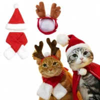 Manteau amusant pour chaton et chat, tenue de Noël avec écharpe et cape pour chien du Nouvel An, chapeau et écharpe d'hiver en polyester, vente en gros