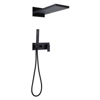 Ensemble de douche mural noir mat en laiton, fabrication OEM/ODM, vente en gros, usine de Kaiping