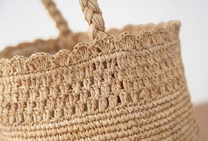 Bolso de Hombro de Rafia Hecho <span class=keywords><strong>a</strong></span> Mano, Bolso de Playa Tejido Sostenible, Bolso de Ganchillo Artesanal Estilo Boho <span class=keywords><strong>para</strong></span> Mujer, <span class=keywords><strong>para</strong></span> Vacaciones - Product Image 3