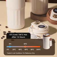 Logotipo personalizado Digital LED Pantalla de temperatura inteligente 316 Frasco térmico de acero inoxidable Taza Botella de agua Termo Taza de café