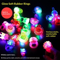 Bague LED Lumineuse en Silicone en Forme de Cœur Fraise, Clignotante, Unisexe, à partir de 14 Ans, Fourniture Directe