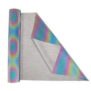 Lighttsgo الملونة العاكسة قماش البوليستر قوس قزح الشريط الأسود أسفل الملابس الملحقات على ظهره - Product Image 5