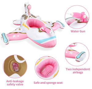 Swimbobo Cool Plane Baby <span class=keywords><strong>Swim</strong></span> <span class=keywords><strong>Ring</strong></span> Rosa Verano al aire libre Pistola de agua Jugar Inflable Niños Asiento Flotador para piscina Niños - Product Image 5