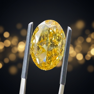 Qualité supérieure, synthétique (cultivé en laboratoire), jaune vif fantaisie, taille ovale, 15,06 ct, clarté VS1, certifié IGI, pour bagues de fiançailles et de mariage - Product Image 3