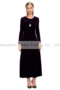 2019 de las mujeres de invierno de terciopelo de la ropa de manga larga Maxi negro invitado vestido de <span class=keywords><strong>boda</strong></span> - Product Image 3