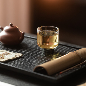 Guanlan Glass <b>Teacup</b> High Borosilicate Heat Resistant Long Footed Transparent Single Cup Tasting Cup Kung Fu Tea Set - Product Image 4