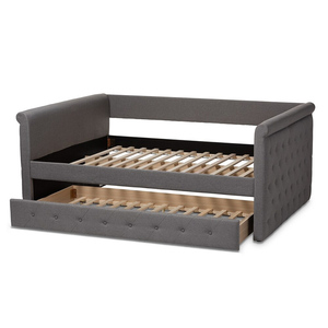 Canapé-lit moderne en cuir au design Chesterfield en <span class=keywords><strong>velours</strong></span> tufté diamant avec lit gigogne et lit gigogne - Product Image 4
