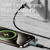 Adaptor Magnetik Pengisian Cepat 240W Fitur Lengkap USB4 40GB untuk Ponsel, Notebook, Kepala Pengisian Daya TYPE-C