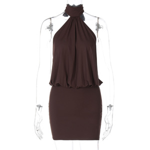 Abito Mini Aderente da Donna, Elegante, Sexy, Senza Maniche, con Allacciatura sulla Schiena, per Feste e Club - Product Image 5