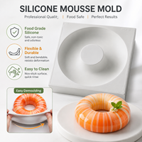 AKOKO Moule à gâteau en silicone creux de 7 pouces pour pâtisserie française Mousse au chocolat et beignet-Eco-Friendly Easy Demoulding Oven Safe