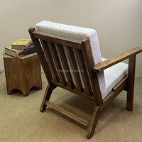 Fauteuil d'appoint moderne en teck massif, écologique, pour salon et chambre à coucher, meubles de maison