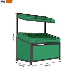 Kệ rau quả siêu thị kệ trưng bày rau và trái cây Kệ rau quả hai lớp màu xanh lá cây - Product Image 2