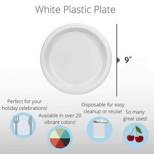 Assiettes de présentation en plastique pratiques pour dîner, réunions, fêtes d'anniversaire, pour fruits, apéritifs, desserts, salades - Product Image 3