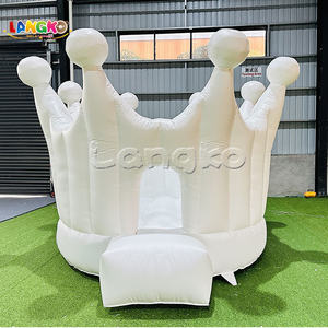 <span class=keywords><strong>Castillo</strong></span> Inflable de PVC de Grado Comercial, <span class=keywords><strong>Castillo</strong></span> Inflable Blanco con Corona <span class=keywords><strong>Real</strong></span>, Tobogán Inflable Pequeño para Niños - Product Image 1