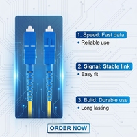 Cordon de brassage à fibre optique K&R pour centre de données, modèle SCUPC-SCUPC SC/UPC, monomode, 1m-3m, fabriqué en Chine