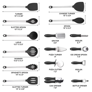 Vente flash : Ensemble de 42 ustensiles de cuisine en nylon et acier inoxydable, jeu d'ustensiles de cuisine en silicone, spatule, <span class=keywords><strong>gadgets</strong></span> de pâtisserie - Product Image 2