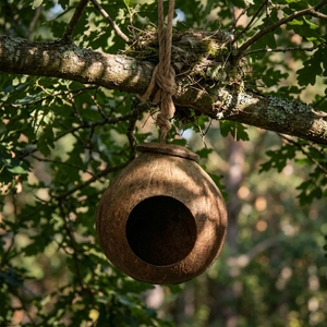 Nichoir pour oiseaux en noix de coco naturelle, cage intérieure, jardin extérieur, cachette non toxique pour perroquets - Product Image 1