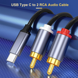 <strong>USB</strong>-C to 2 RCA Male <strong>Y</strong> Splitter <strong>Cable</strong> <strong>USB</strong> C to 2 RCA Audio <strong>Cable</strong> for HDTV Speaker Use Pure Oxygen-free Copper Flexible PVC Jacket - Product Image 2