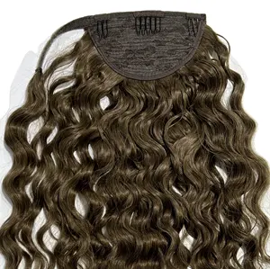 Best Price Double Drawn Cuticle Aligned Raw Curly Human Hair Ponytail Human Hair Extensions