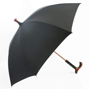 27 Inch High Quality Manual Straight <b>Umbrella</b> Wooden Handle Chinese-Style Crutch Sunshade Business Gifts Old People All-Season - Product Image 2