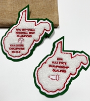 Écussons 3D personnalisés en chenille avec support brodé à coudre, bordure découpée à chaud, motif lettre rouge et ours pour uniformes et chapeaux