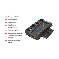Support vertical de charge avec ventilateur de refroidissement pour PS5 DE/UHD Station de charge pour manette PS5 Accessoires de jeu pour PlayStation 5 UHD