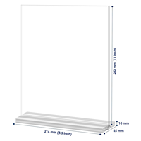 Support de menu de table en acrylique double face en forme de T, porte-panneau de bureau, cadre d'affichage de table de restaurant, personnalisable OEM