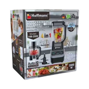 เครื่องปั่นอเนกประสงค์ Hoffmans 2000W รุ่นเชิงพาณิชย์ 4 in 1 พร้อมโถปั่นขนาด 2 ลิตร ทนทานต่อการแตกหัก เครื่องบดเนื้อ 1800 มล. ระบบ Auto IQ จัดจำหน่ายในแอฟริกา - Product Image 5