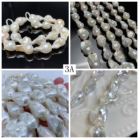 Chaîne de perles baroques, perles d'eau douce naturelles, perles d'eau douce en vrac, grandes perles baroques, perles en vrac pour la fabrication de bijoux