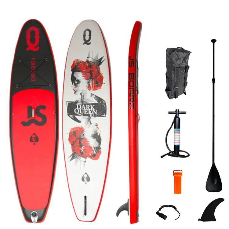 Custom Logo Sup Stitch + PVC+EVA Inflatable Sup Paddle Board Stand Up Surfing Board Isup JS