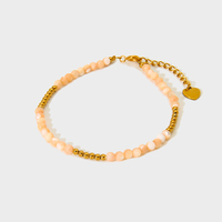 Bracelet en pierre naturelle de perles de coquillage de style bohème bijoux faits à la main bracelet en chaîne de perles en acier inoxydable pour femmes