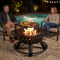 Fournitures de jardin - Barbecue extérieur portable de 32 pouces, foyer au charbon de bois pour patio, pique-nique, fête