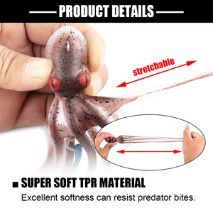 Spinpoler 110g/150g/200g Esca Artificiale Morbida 3D a Forma di Polpo in TPR, Gonnellino di Calamaro a Coda Lunga UV/Fosforescente per Pesca in Mare da Barca - Product Image 5