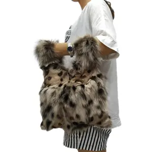 Las mujeres de moda bolsa de poliéster con estampado de leopardo, bolso de hombro-MANGO bolso