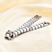 Bracelet punk en acier inoxydable 304 plaqué PVD, gravable au laser, étanche, pour homme, bracelet de montre simple