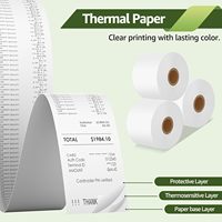 Rouleaux de papier thermique continu pour caisse enregistreuse (57mm/80mm) non-adhésifs blancs pour imprimantes TPV/ATM, simple couche, tailles de mandrin personnalisées