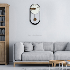 Bắc Âu đơn giản OEM nghệ thuật sắt tối giản Đồng hồ treo tường với con lắc Đồng hồ Đồng bằng màu trắng - Product Image 6