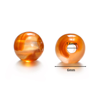 Perles rondes en acrylique de 6mm avec trous droits pour la fabrication de bijoux, matériaux de perlage en vrac, fournitures artisanales DIY, vente en gros - Product Image 2