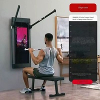 Miroir de fitness intelligent 32 pouces avec écran tactile, machine d'entraînement multifonctionnelle, musculation, montage mural, salle de sport à domicile, poids numérique 100 kg