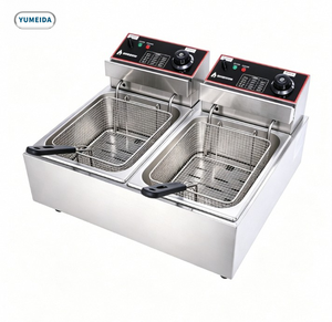<span class=keywords><strong>Friteuse</strong></span> électrique professionnelle en acier inoxydable avec deux cuves de <span class=keywords><strong>10</strong></span> L et protection contre la surchauffe pour restaurant - Product Image 1