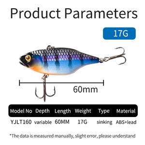 Señuelo artificial duro Vib Lure de 6 cm y 17 g, hundimiento variable, para pesca de lubina - Product Image 4