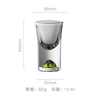 Distributeur de vin Iceberg Bullet Cup Usage domestique Verre en cristal vert Creative Gradué Vin Verseur Coffret Cadeau