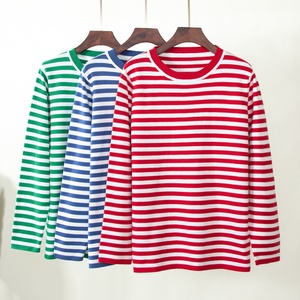 Bán Buôn Hot Bán Mô Hình Hình Học Retro Hip Hop Vài Áo Thun Áo Len Của Phụ Nữ <span class=keywords><strong>S</strong></span>ọc Thiết Kế O-Cổ Đan Áo Len Lỏng Lẻo - Product Image 5