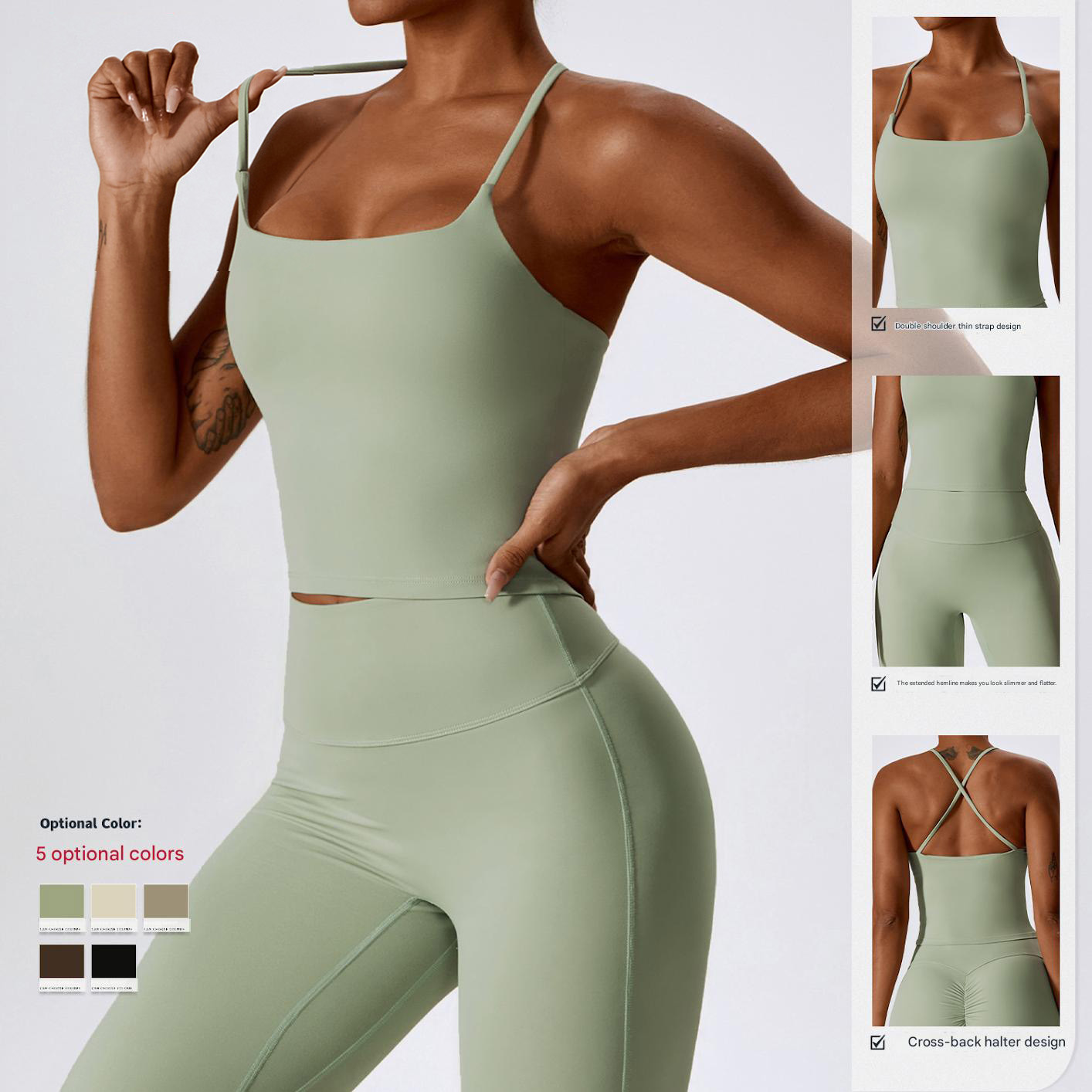 Lanyu Custom Logo Fitness Yoga Workout Sleeveless Crop Tops Women Breathable Soft Cross Back Sports GymTank Tops Quick Dry