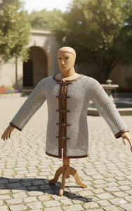 Malla de aluminio remachada en calibre 16, tamaño de anillo de 10 mm, en anodizado blanco con diseño de cuero. - Product Image 2