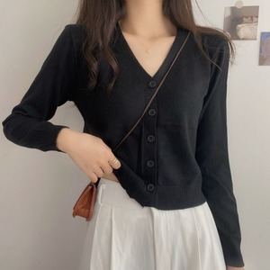 Suéter de Manga Larga para Mujer, Novedad 2025, Venta al por Mayor, Chaqueta Cárdigan Corta con Cuello en V, Top de Punto para Mujer - Product Image 4