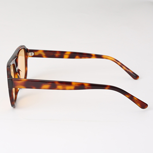 Gafas de sol retro de doble puente para hombre, montura completa de acetato con efecto tortuga, protección UV400, lentes CR39, en stock - Product Image 6